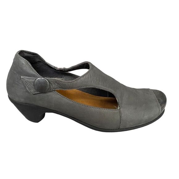 NAOT Leather Mary Jane Shoes Heel Gray 10 - Picture 1 of 13
